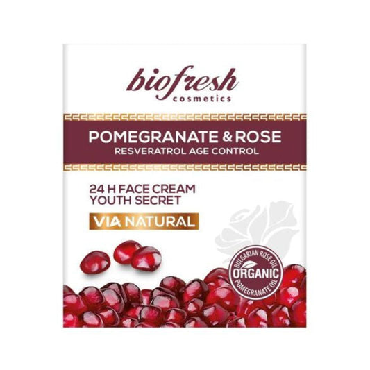 24-годинний відновлюючий крем для обличчя Via Natural Pomegranate and Rose від BioFresh 100 мл